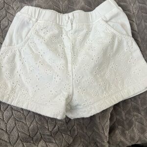 First Impressions High Waist White Floral Shorts